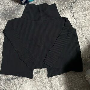 Free ppl XS black shirt with cowl neck n slit back